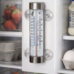 Refrigerator/Freezer Thermometer - Silver